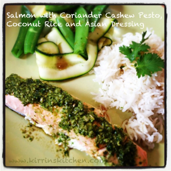 Asian Style Fish with Coriander Cashew Pesto & Coconut Rice | Kirrin's ...